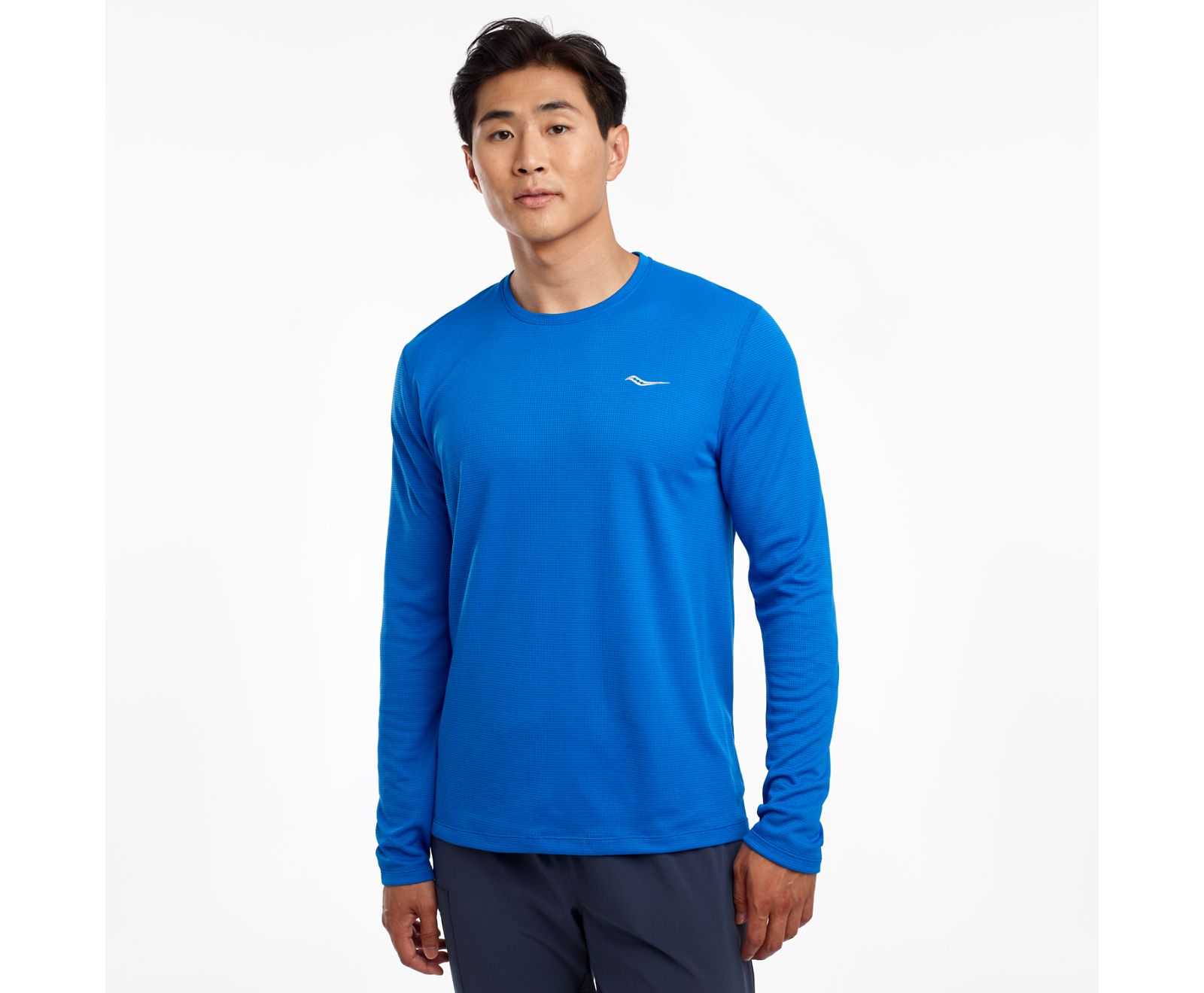 Camisas Saucony Stopwatch Long Sleeve Hombre Azules | México 636SGLO